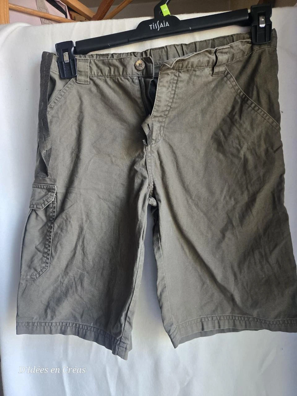 Bermuda cargo Decathlon 14 ans kaki randonnée été – photo 3
